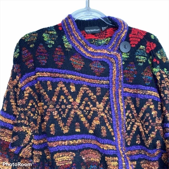 Colourful Vintage Tony Lambert Cardigan - Picture 3 of 13